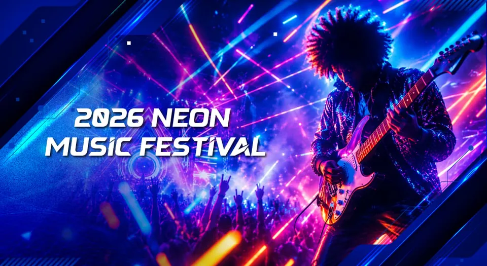 Event banner: 2026 NEON Music Festival