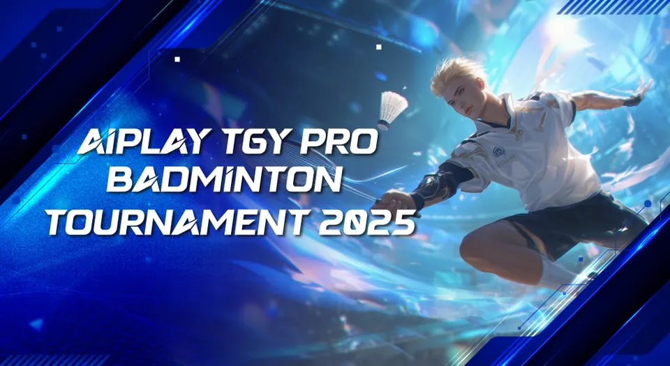 Event banner: TGY Pro Badminton Tournament